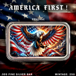 NEU* 1 oz Silber Motivbarren COLOR - LIBERTY & EAGLE AMERICA FIRST 1st  - Silber Color Farbig Auflage/Mintage 250