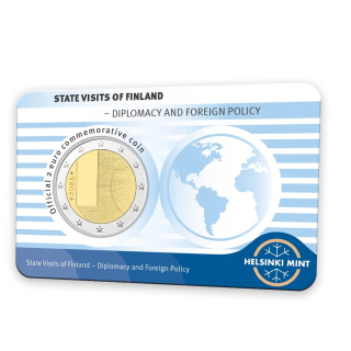 2 Euro Coincard (ENG) Finnland 2025 Staatsbesuche Finnlands – Diplomatie und Außenpolitik