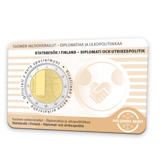 2 Euro Coincard (FI/SE) Finnland 2025 Staatsbesuche Finnlands – Diplomatie und Außenpolitik