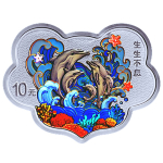 30 g Silber China 2023 Proof - DELFINE / DOLPHINS -...