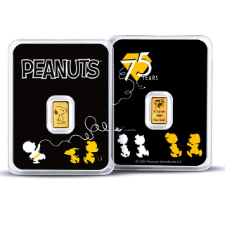 0,5 g GOLD - PEANUTS SNOOPY - 75 Jahre Peanuts