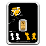 0,5 g GOLD - PEANUTS SNOOPY - 75 Jahre Peanuts