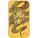 NEU* 1 oz Gold Australien 2025 BU DRACHE RECTANGULAR DRAGON - Jahr des MondDrachen - Rechteckig - Rectangle - Gold - Serie Rechteckdrachen Perth Mint