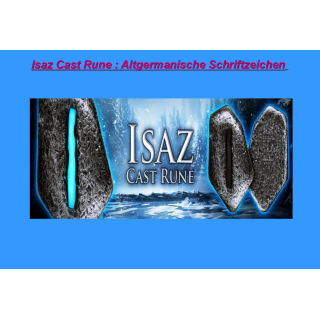 NEU *1 oz RUNEN Barren Germania - ISAZ - Konzentration / RUNE des ewigen Eises und des Stillstands - Runenkunde Altgermanische Schriftzeichen (7) - Germania Edition - Antique Finish - UV Leuchtend  - Germania Mint Edition