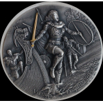 2 oz Niue 2021 Antique UV-Effekt  - FREYDIS Eiriksdottir Wikinger Kriegerin / Nordic Warrior - Silber Antique Finish - Serie Wikinger