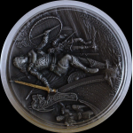 2 oz Niue 2021 Antique UV-Effekt  - FREYDIS Eiriksdottir Wikinger Kriegerin / Nordic Warrior - Silber Antique Finish - Serie Wikinger