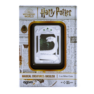 1 oz Niue 2025 Proof - HARRY POTTER BASILISK in der KAMMER des SCHRECKENS - Magische Kreaturen  - silber Rectangle color - 2 NZ$