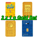 2 x  1 g Gold SET 2025 SpongeBob Schwammkopf - Bikini...