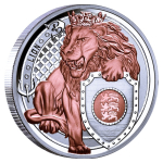 1 oz Niue 2025 ROSEGOLD Proof - Der Mächtige LÖWE / LION - HERALDIC BEASTS (2) -  Sonderedition - Silber 2 NZ$