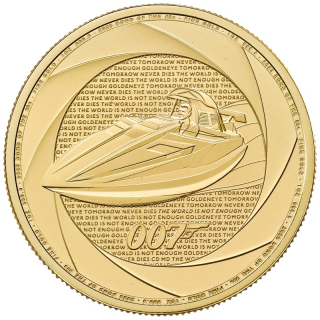 NEU* 1 oz Gold UK 2025 BU - BOND007 - Q-Branch Speedboat - The World Is Not Enough - Sechs Jahrzehnte 007 - 4. Ausgabe - Bond in den 90ern - Six Decades of 007