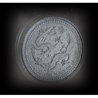 NEU* 1 oz Ghana 2024 Metallic Finish - DRACHE - Jahr des DRACHEN - YEAR of the DRAGON - 5 Cedis - LunarSerie