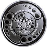 NEU* 1 oz Ghana 2024 Metallic Finish - DRACHE - Jahr des DRACHEN - YEAR of the DRAGON - 5 Cedis - LunarSerie