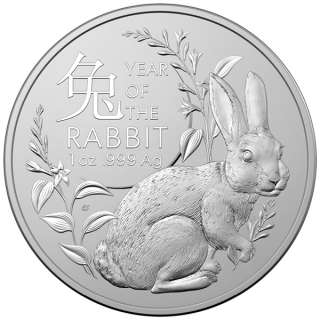 AURINUM*SUMMER*SALE** 1 oz Australien Jahr des Hasen 2023 BU - RAM - Lunar Hase Jahr des Hasen - silber 5 $ - Royal Australian Mint