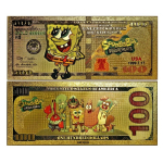 NEU ** Goldfolie - SCHWAMMKOPF / SPONGE BOB - 24-Karat Vergoldung - Polycarbonat - $100 - DC Comics 24K Note Bill