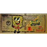 NEU ** Goldfolie - SCHWAMMKOPF / SPONGE BOB - 24-Karat Vergoldung - Polycarbonat - $100 - DC Comics 24K Note Bill