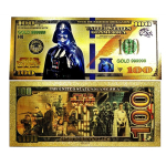 NEU ** Goldfolie DARTH VADER Star Wars - 24-Karat Vergoldung - Polycarbonat - $100 - 24K Note Bill