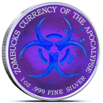 NEU** 1 oz Silber Round 2025 COLOR - STIER / BULLE / BULL -  ZOMBUCKS Zombie Apokalypse - Die Untoten der Kommenden Apokalypse (7) - 75 Zombucks
