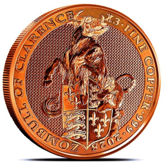 NEU** 1 oz Kupfer/Copper Round 2025 BU - STIER / BULLE / BULL -  ZOMBUCKS Zombie Apokalypse - Die Untoten der Kommenden Apokalypse (7) - 75 Zombucks