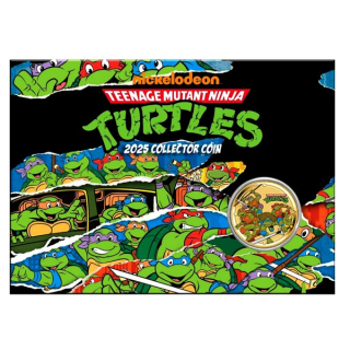 13,5 g Basismetall Tuvalu 2025 Color Coin Card - TEENAGE MUTANT NINJA TURTLE - Kupfer-Nickel  - 1 $