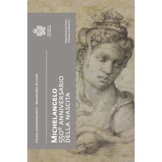 2 Euro San Marino 2025 BU Coin Card 550. Geburtstag von Michelangelo