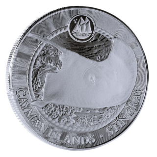 NEU* 1 oz Cayman Island 2025 Prooflike - Stachelrochen / Stingray - EC8 Karibische Motive - Silber 1$