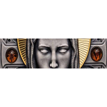AURINUM*SUMMER*SALE** 2  oz Kamerun 2022 antique - MARIA von NAZARETH - 2 Bernsteine - 2 Amber Stones - OUR LADY  - Silber Antique Finish - 2000 Francs