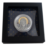 AURINUM*SUMMER*SALE** 2  oz Kamerun 2022 antique - MARIA von NAZARETH - 2 Bernsteine - 2 Amber Stones - OUR LADY  - Silber Antique Finish - 2000 Francs