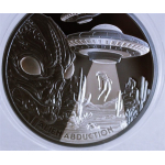 wieder bestellbar* Real Photos* 1 oz Niue 2025 Black Proof - ALIEN ABDUCTION / ENTFÜHRUNG - Silber 1 $ - Erste Alienmünze in Black Proof