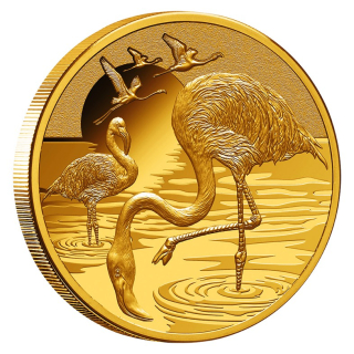 1 oz Gold Niue 2025 Proof Beauty & Grace - FLAMINGOS 100 NZ$