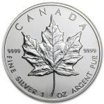 1 Unze Silber Maple Leaf 1997 BU Kanada