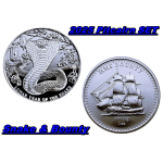 2 x 1 oz Pitcairn Islands 2025 BOUNTY + Lunar Schlange -...