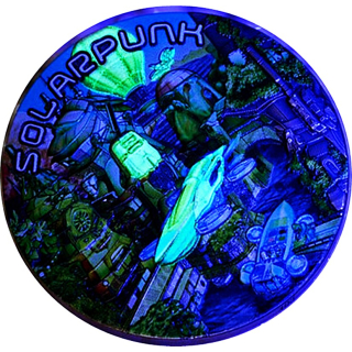 2 oz Niue 2024 - SOLARPUNK - 3-D Glow-in-the-Dark "Serie Punk Universe" Harmonie mit der Natur - Silber High Relief Antique Finish 5$