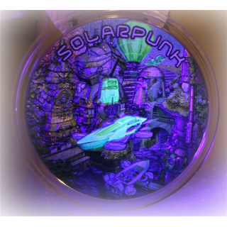 ab Lager*** 2 oz Niue 2024 - SOLARPUNK - 3-D Glow-in-the-Dark "Serie Punk Universe" Harmonie mit der Natur - Silber High Relief Antique Finish 5$