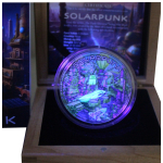 Echtbilder*Real Photos* 2 oz Niue 2024 - SOLARPUNK - 3-D Glow-in-the-Dark "Serie Punk Universe" Harmonie mit der Natur - Silber High Relief Antique Finish 5$