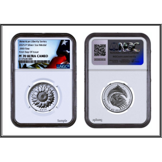 NEU* 1 oz USA 2025 NGC PF-70 - LIBERTY AMERICAN EAGLE MEDAL - Silber Ultra Cameo 1st Day - US Mint Programm
