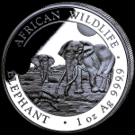 NEU* 1 oz Somalia Elefant 2026 BU - African Wildlife -...