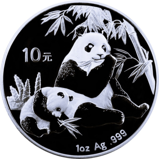 1 oz Silber China 2007 BU - Panda - Silberpanda - 10 Yuan - China Gold Coin Inc.
