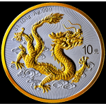 NEU* 1 oz China 2025 GILDED - DRACHE - JAHR des DRACHEN -...