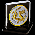 Wieder Bestellbar* 1 oz China 2025 GILDED - DRACHE - JAHR des DRACHEN - Tang Dynasty & Grosse Mauer - Erstausgabe der neuen China Lunarserie - Silber 10 Yuan - Auflage/Mintage 500