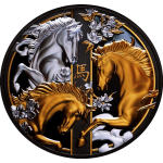 5 oz Niue 2026 Proof Gilded - Jahr des PFERDES - YEAR of...