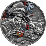 1 oz Ghana 2025 antique -SKELETT- GANGSTA SKULL aus...