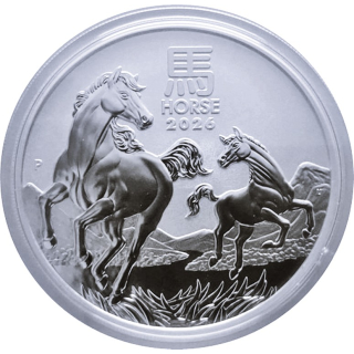 8,5 oz Silber-SET Australien 2026 BU - JAHR des PFERDES / Year of the HORSE - LUNAR 3 Serie - Silberpferde Silver Horses