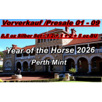 NEU** 8,5 oz Silber-SET Australien 2026 BU - JAHR des PFERDES / Year of the HORSE - LUNAR 3 Serie - Silberpferde Silver Horses