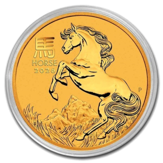 1/4 oz Gold Australien 2026 BU - Jahr des Pferdes Year of the Horse - Lunar III - 15 AU$ - Goldpferd