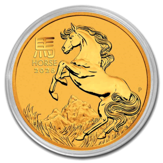 1/2 oz Gold Australien 2026 BU - Jahr des Pferdes Year of the Horse - Lunar III - 50 AU$ - Goldpferd
