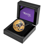 1 oz Gold Niue 2025 Proof - Der WINTER-WOLF / Der Wolf im Winter - Serie Jahreszeiten/Seasons (4) - Gold Color 99 $ - nur wenige / Only a few