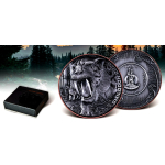 155 g Vanuatu 2026 - SMILODON / SÄBELZAHTIGER - Predator - Double Silver Giant Serie - Antique Finish Bimetall Silber/Kupfer - 10 Vatu