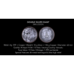 155 g Vanuatu 2026 - SMILODON / SÄBELZAHTIGER - Predator - Double Silver Giant Serie - Antique Finish Bimetall Silber/Kupfer - 10 Vatu