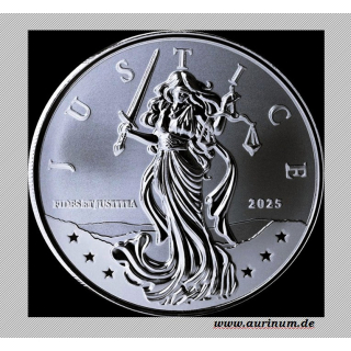 NEU* 1 oz Niue 2025 BU - JUSTITIA / Lady JUSTICE - RECHT & ORDNUNG - 2$ - Anlagesilber