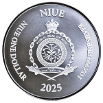 1 oz Niue 2025 BU - JUSTITIA / Lady JUSTICE - RECHT & ORDNUNG - 2$ - Anlagesilber